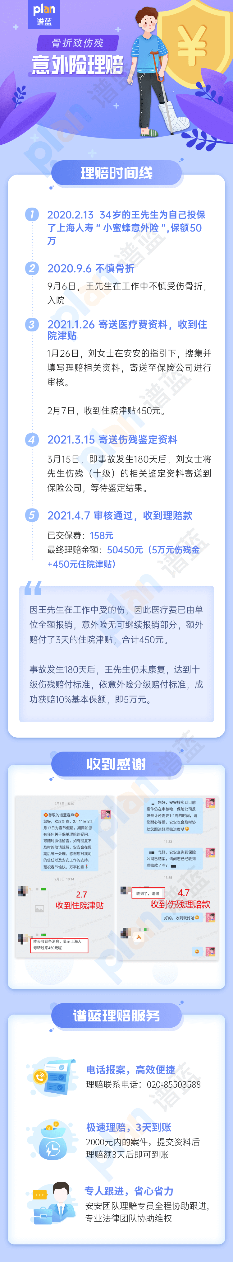 理賠案例Vol.48 | 意外造成傷殘，可以按傷殘等級一次性賠付相應保額！插圖