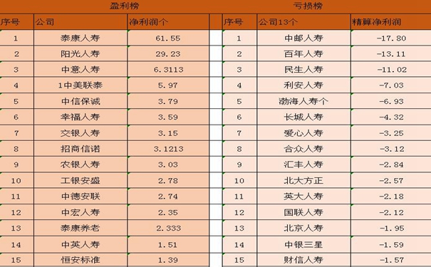 保險公司淨利潤排名插圖
