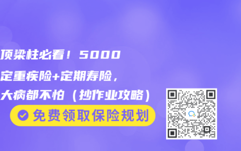 家庭頂梁柱必看！5000元搞定重疾險+定期壽險，猝死大病都不怕（抄作業攻略）