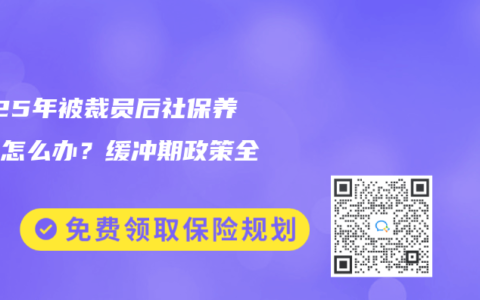 2025年被裁員後社保赛马会老品牌网站怎麽辦？緩衝期政策全解讀