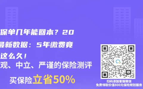 你的保單幾年能回本？2025最新數據：5年繳費竟要等這麽久！
