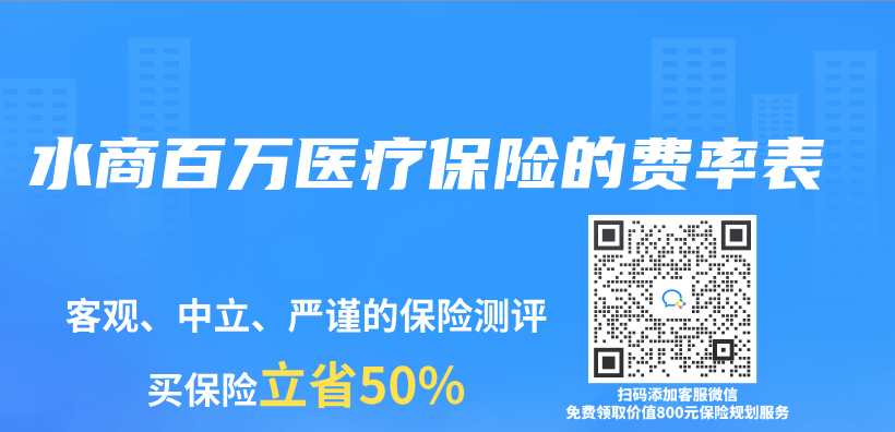 水商百萬(wan) 醫療保險的費率表插圖