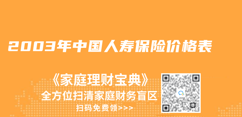 2003年中國人壽保險價(jia) 格表插圖