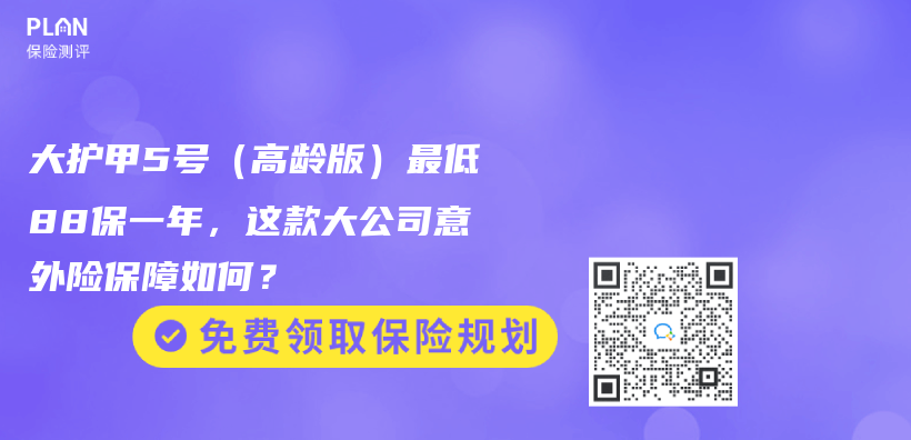 大護甲5號（高齡版）最低88保一年，這款大公司意外險保障如何？插圖