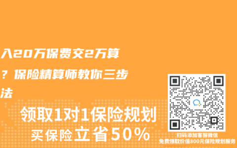 年收入20萬保費交2萬算多嗎？保險精算師教你三步瘦身法