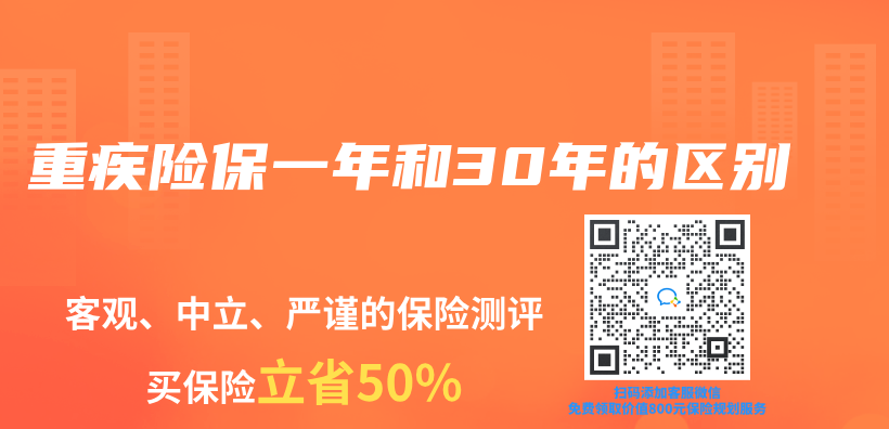 重疾險保一年和30年的區別插圖